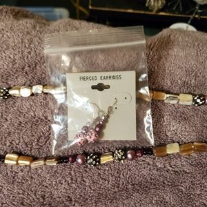 Handmade necklace and earring set